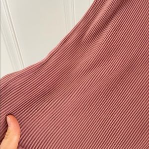 Fitted Ribbed Midi Skirt w/ Side Slit